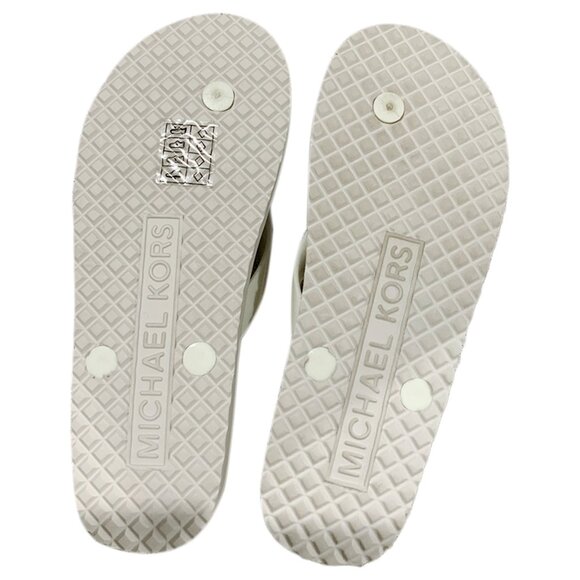 NWT MICHAEL KORS MSRP $69.99 WOMEN'S CREAM FLIP FLOPS SANDALS SIZE 6 7 8 9 10 11 - Picture 4 of 4